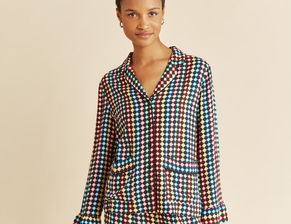 Albaray Harlequin Button Through Top 1