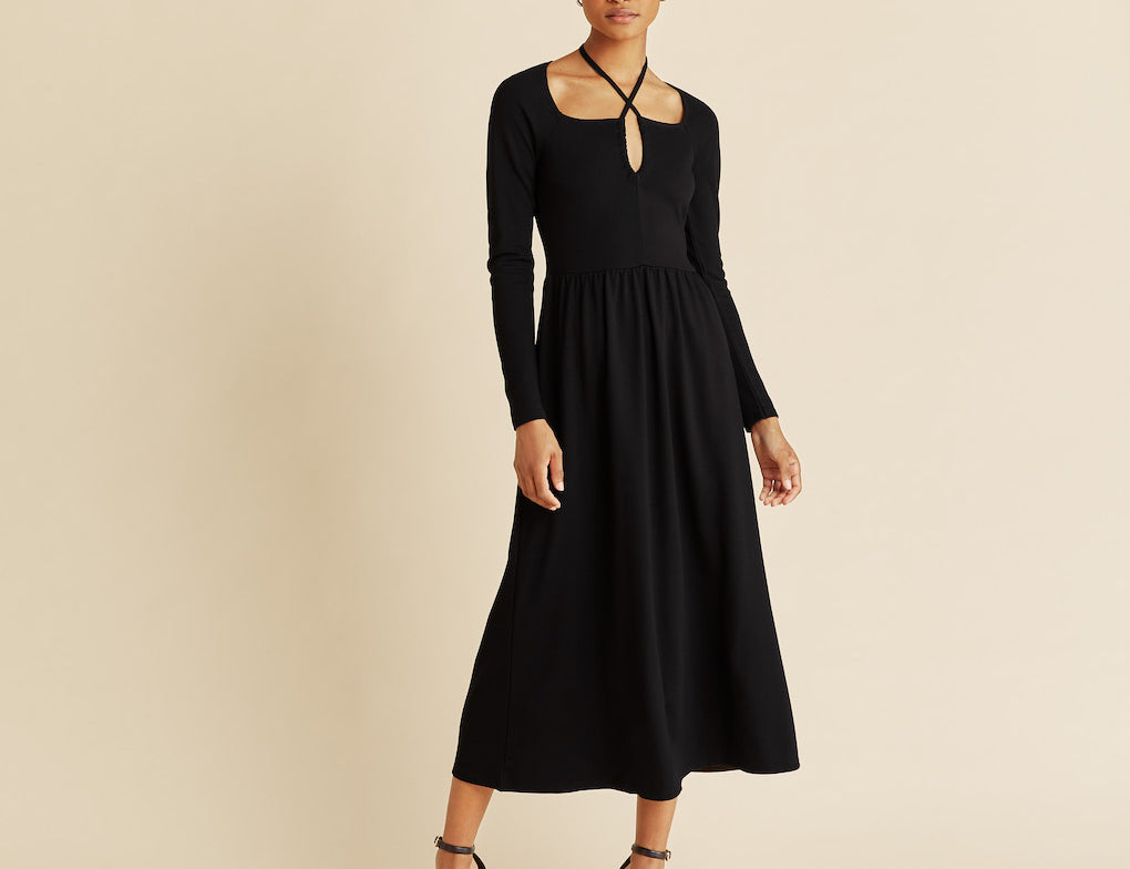 Albaray Black Jersey Halter Dress 1