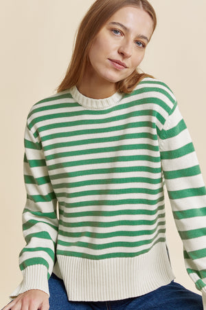 Albaray Green Mixed Stripe Jumper 1