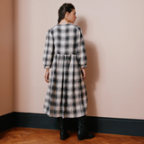 Albaray Black and Cream Plaid Midi Dress 2