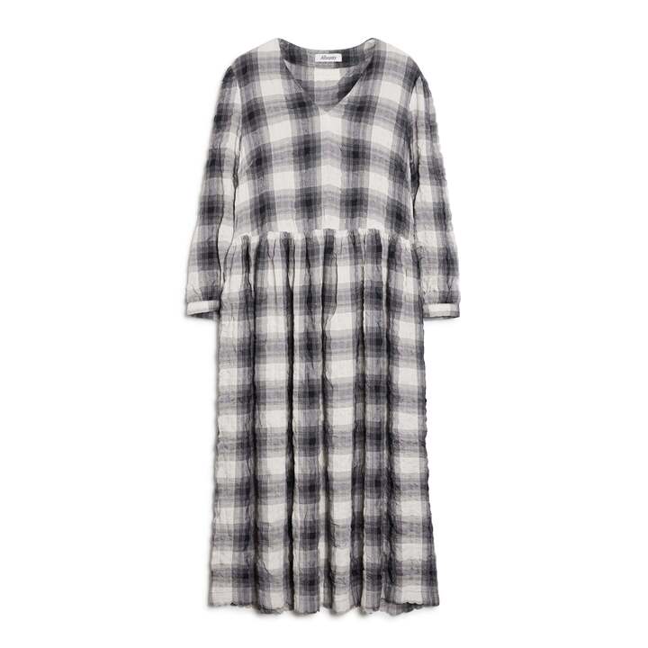 Albaray Black and Cream Plaid Midi Dress 4