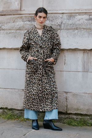 Albaray Animal Jacquard Belted Coat 1