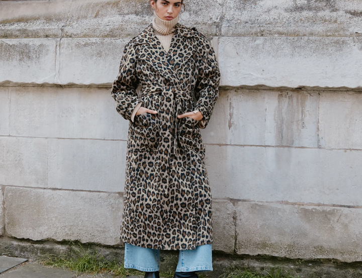 Albaray Animal Jacquard Belted Coat 1