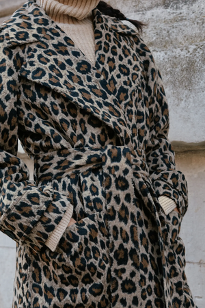 Albaray Animal Jacquard Belted Coat 3