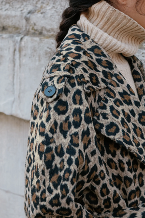 Albaray Animal Jacquard Belted Coat 4