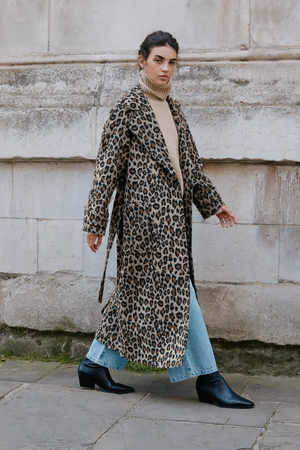 Albaray Animal Jacquard Belted Coat 5