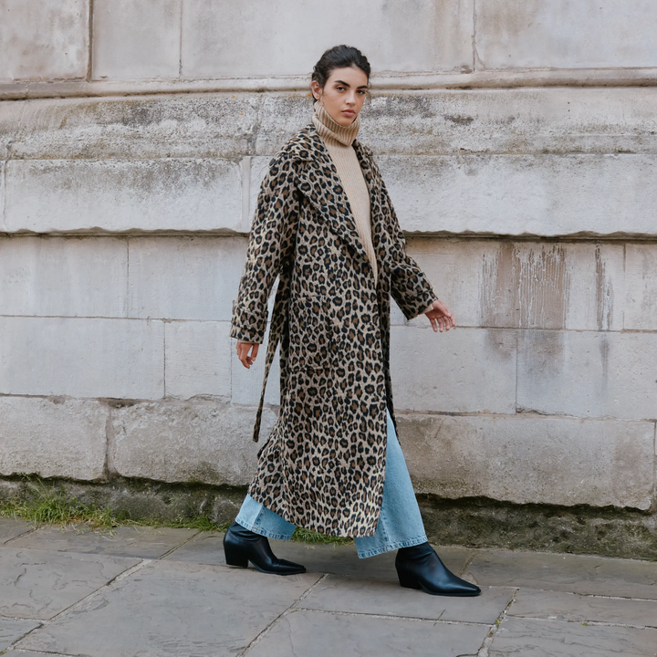 Albaray Animal Jacquard Belted Coat 5