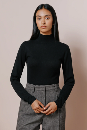 Albaray Silk Blend Turtle Neck Black 1