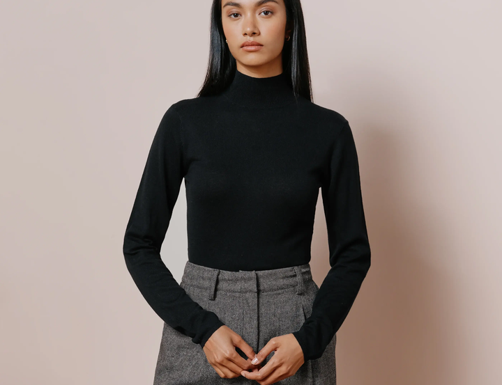 Albaray Silk Blend Turtle Neck Black 1