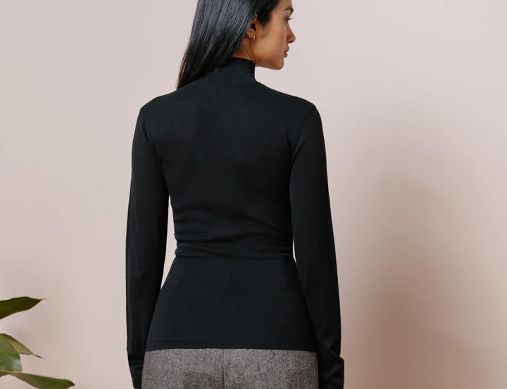 Albaray Silk Blend Turtle Neck Black 2
