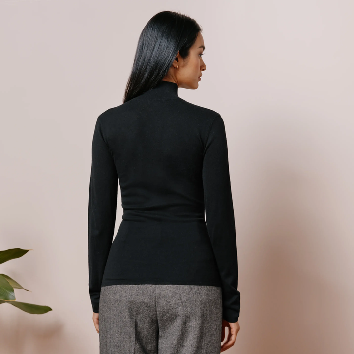 Albaray Silk Blend Turtle Neck Black 2