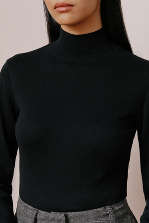 Albaray Silk Blend Turtle Neck Black 3