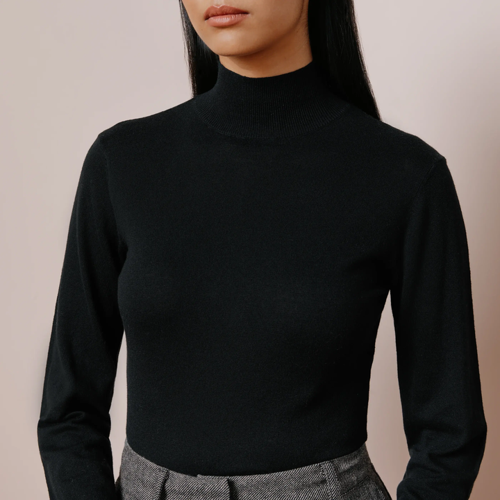 Albaray Silk Blend Turtle Neck Black 3