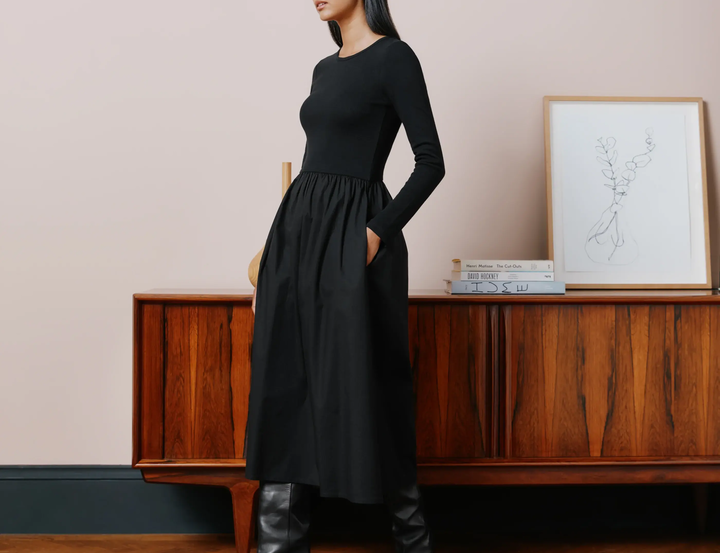 Albaray Long Sleeved Woven Mix Dress 1