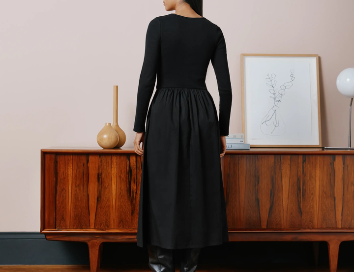 Albaray Long Sleeved Woven Mix Dress 2