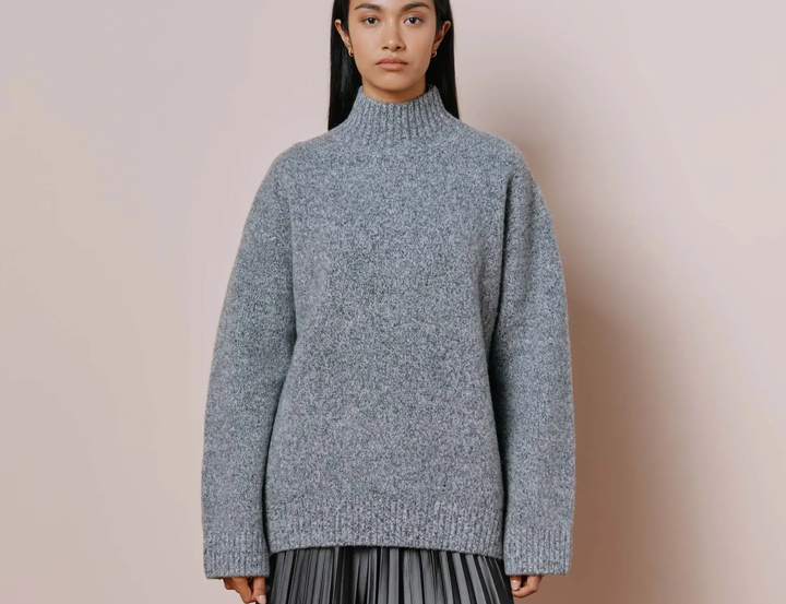 Albaray Grey Funnel Neck Jumper 1