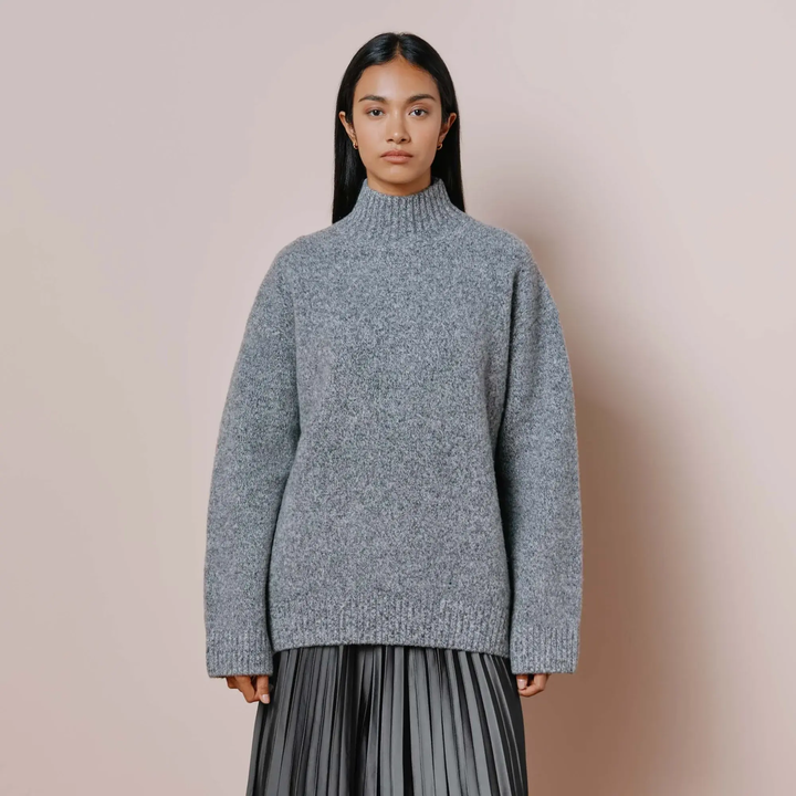 Albaray Grey Funnel Neck Jumper 1