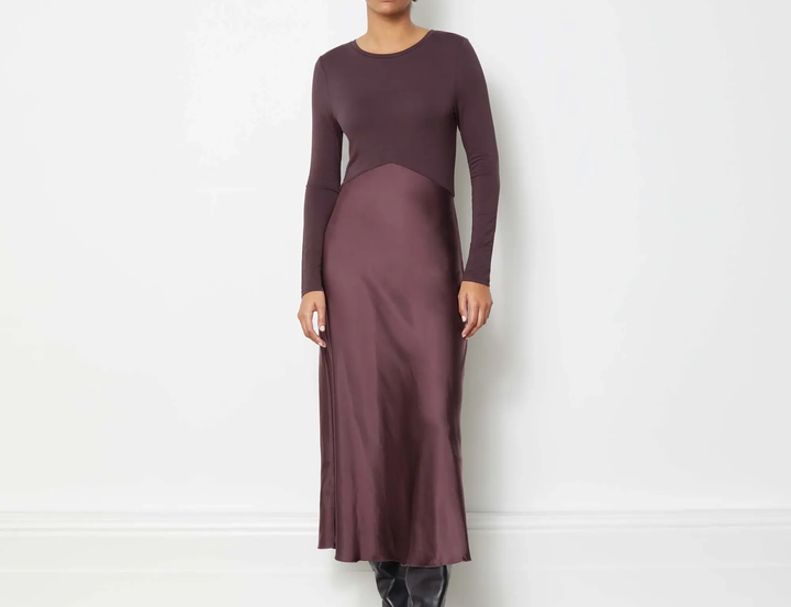 Albaray Satin and Jersey Maxi Dress 1