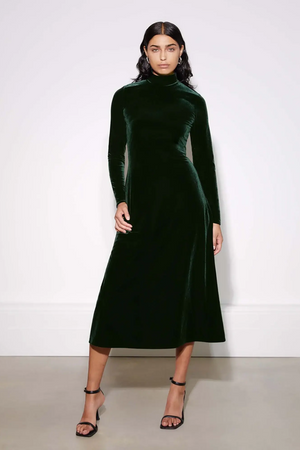 Albaray Velvet Funnel Neck Dress 1