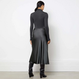 Albaray Turtle Neck Satin & Jersey DressGrey 2