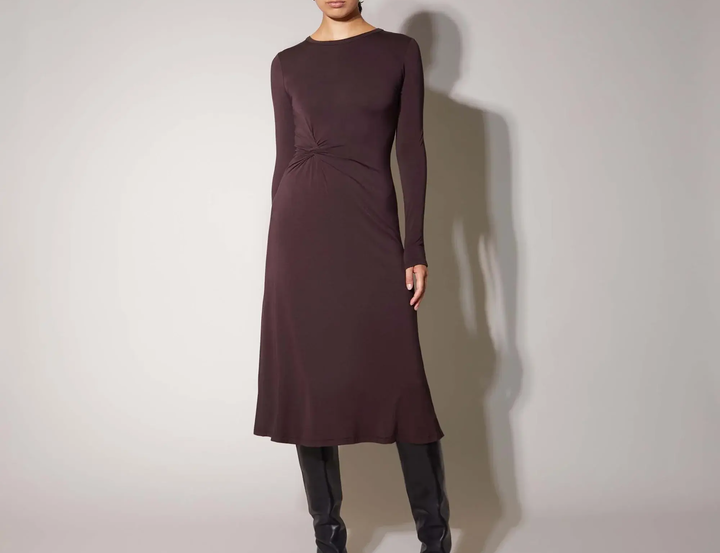 Albaray Knot Front Dress - Burgundy 2