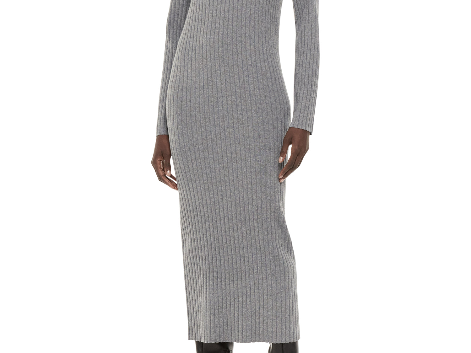 Whistles Bonnie Zip Ribbed Knit Dress 1