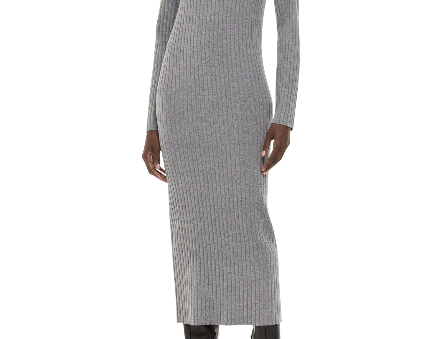 Whistles Bonnie Zip Ribbed Knit Dress 1