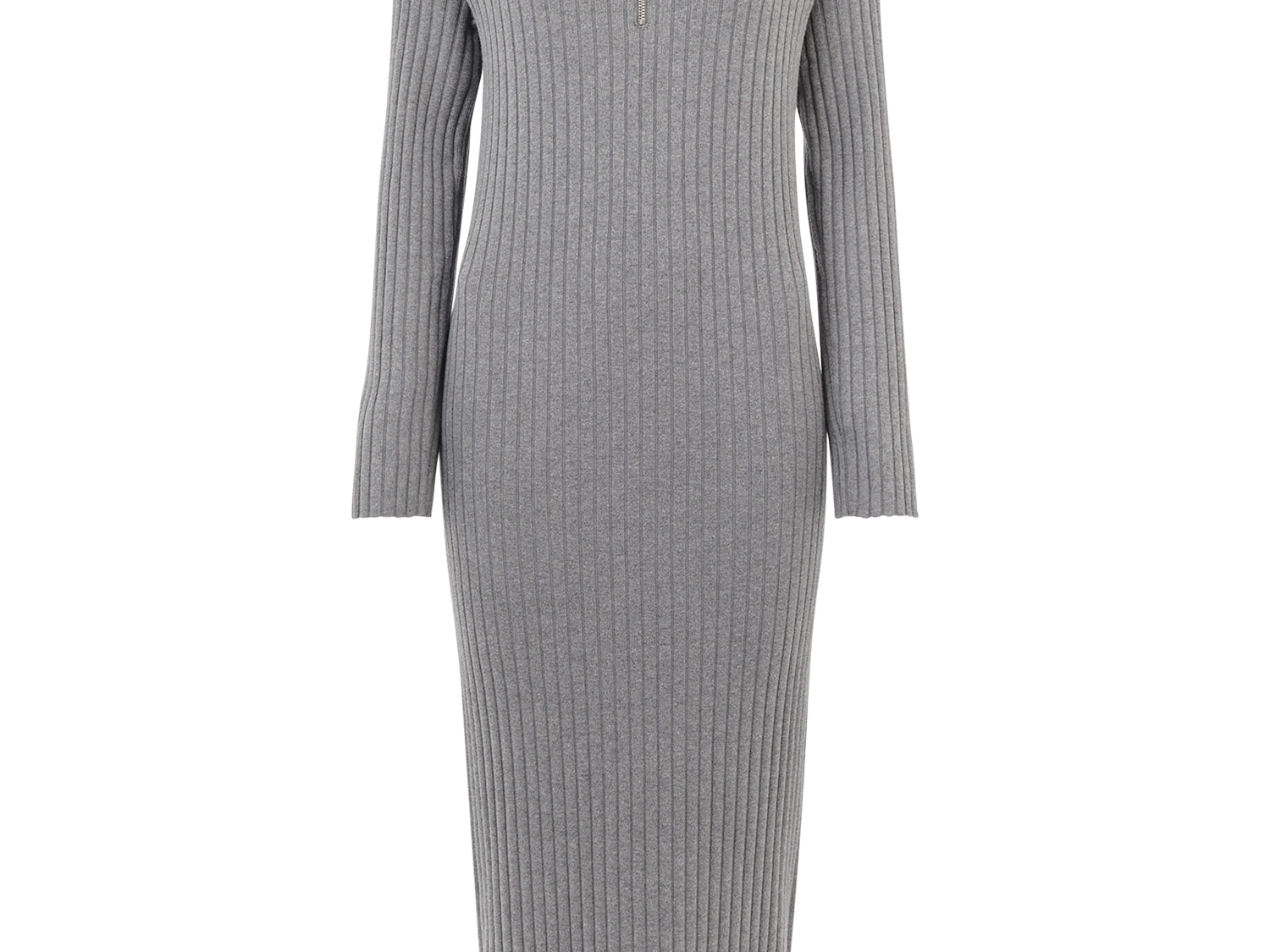 Whistles Bonnie Zip Ribbed Knit Dress 3