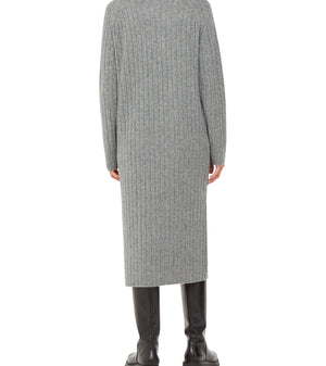 Whistles Ribbed Knitted Midi Dress Grey 4