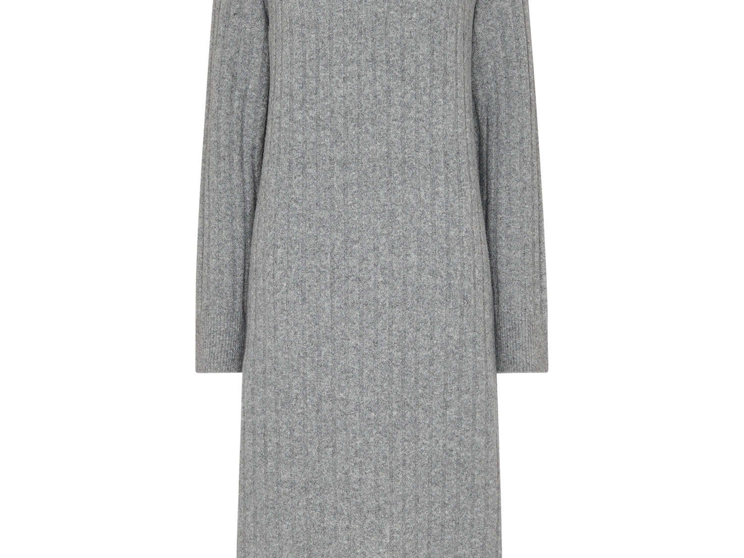 Whistles Ribbed Knitted Midi Dress Grey 2