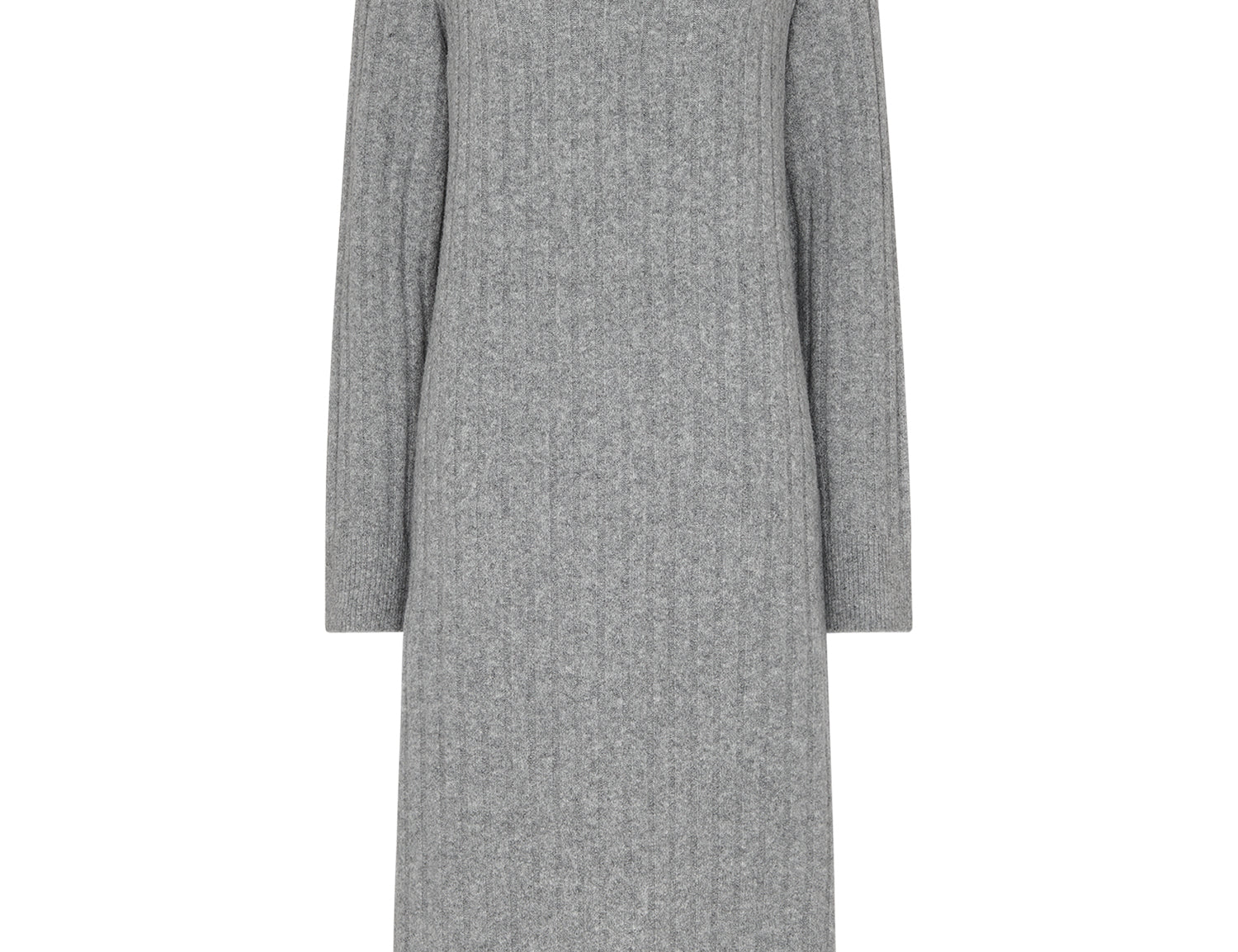 Whistles Ribbed Knitted Midi Dress Grey 2