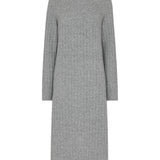 Whistles Ribbed Knitted Midi Dress Grey 2