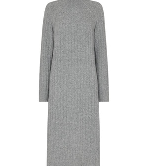 Whistles Ribbed Knitted Midi Dress Grey 2