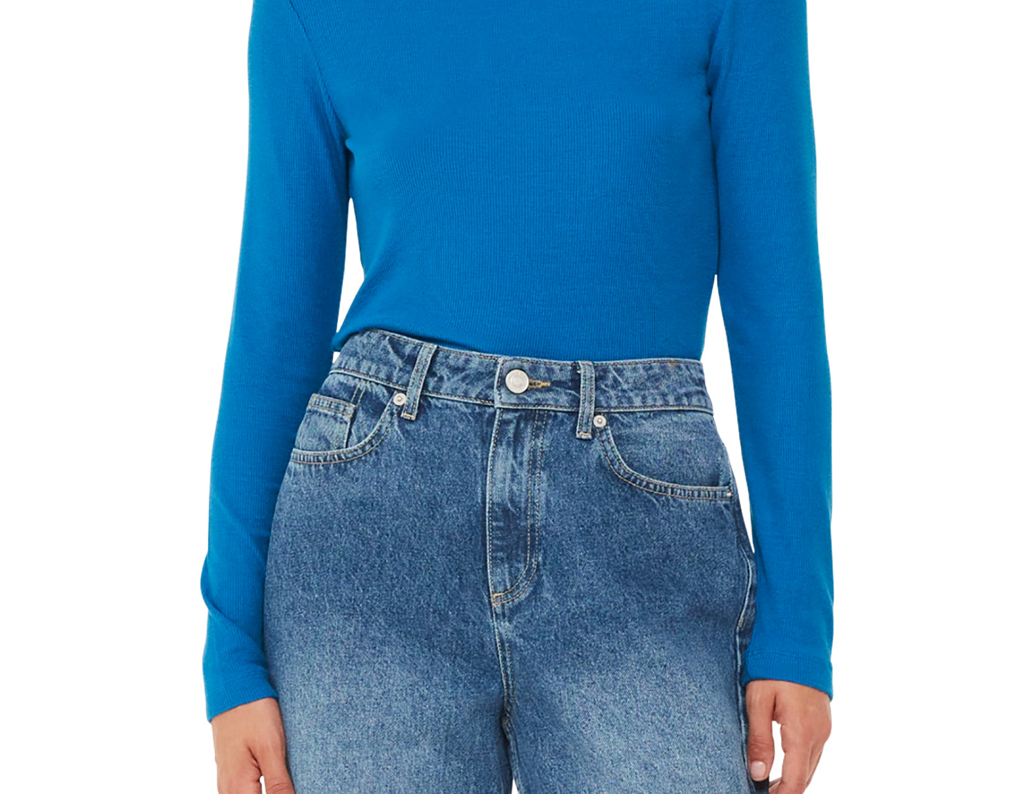 Whistles Essential Ribbed Polo Cobalt Blue 1