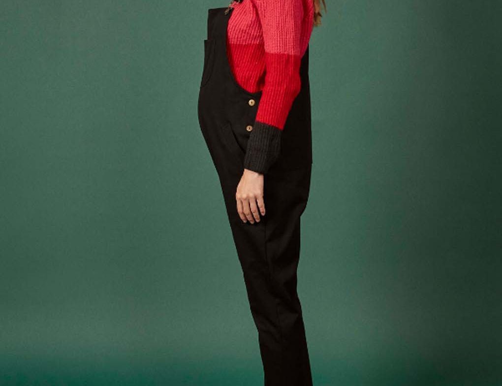 Clary & Peg Imperfect Doris Velvet Dungarees – Hole (M) 1