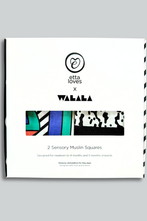 Etta Loves ETTA LOVES X WALALA STUDIO 2-PACK MUSLIN SQUARES - For 0 to 4 Months & 5+ Month Old Babies 7