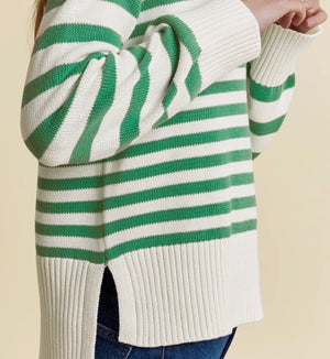 Albaray Green Mixed Stripe Jumper 3