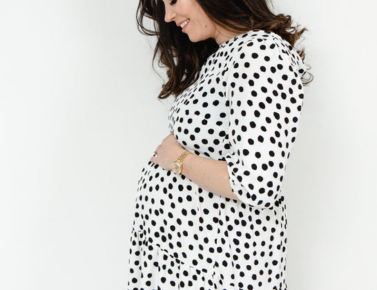 Lyla and Leche Black and White Mono Spot Dress 2