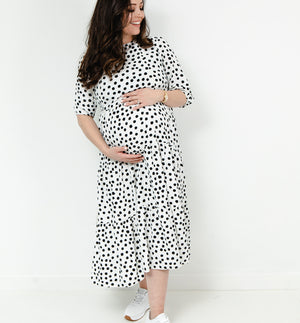 Lyla and Leche Black and White Mono Spot Dress 1
