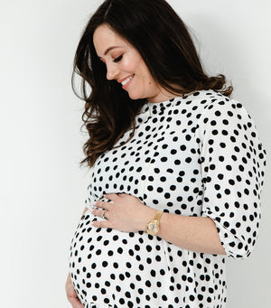 Lyla and Leche Black and White Mono Spot Dress 3
