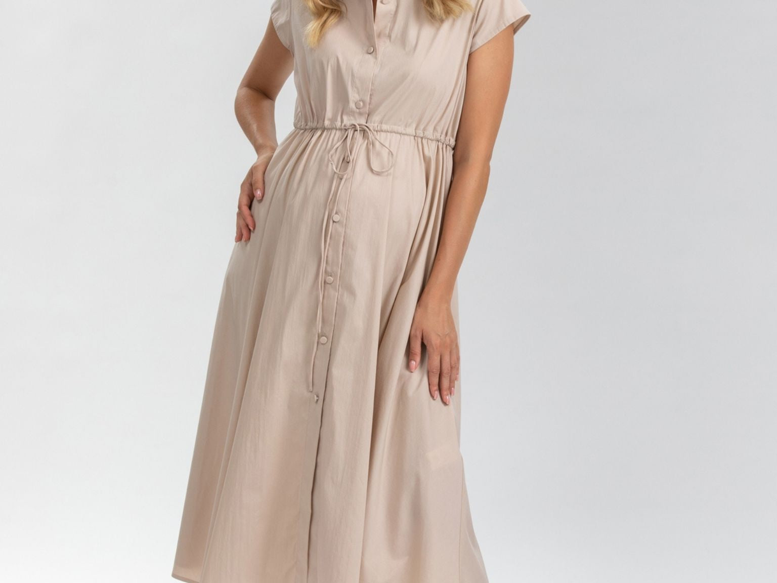 Pietro Brunelli Celeste Maternity Dress in Sand