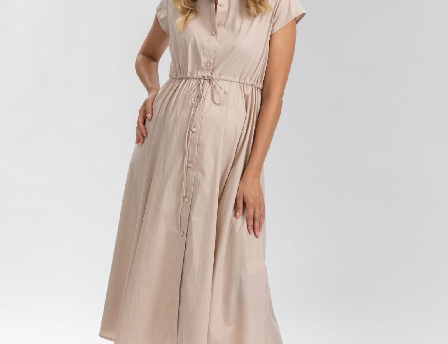 Pietro Brunelli Celeste Maternity Dress in Sand