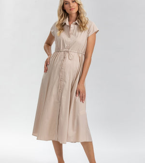 Pietro Brunelli Celeste Maternity Dress in Sand