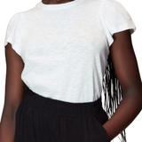 Whistles Cotton Frill Sleeve T Shirt 3