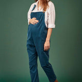 Clary & Peg Doris Dungarees in Petrol Blue Needlecord 1