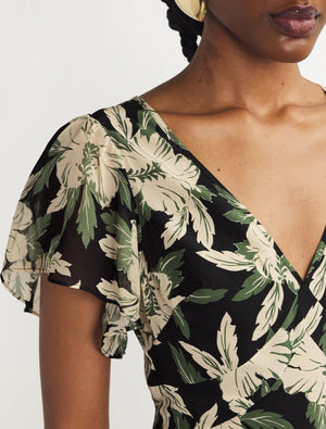 Rixo Hibiscus Print Evie Midi Dress 2