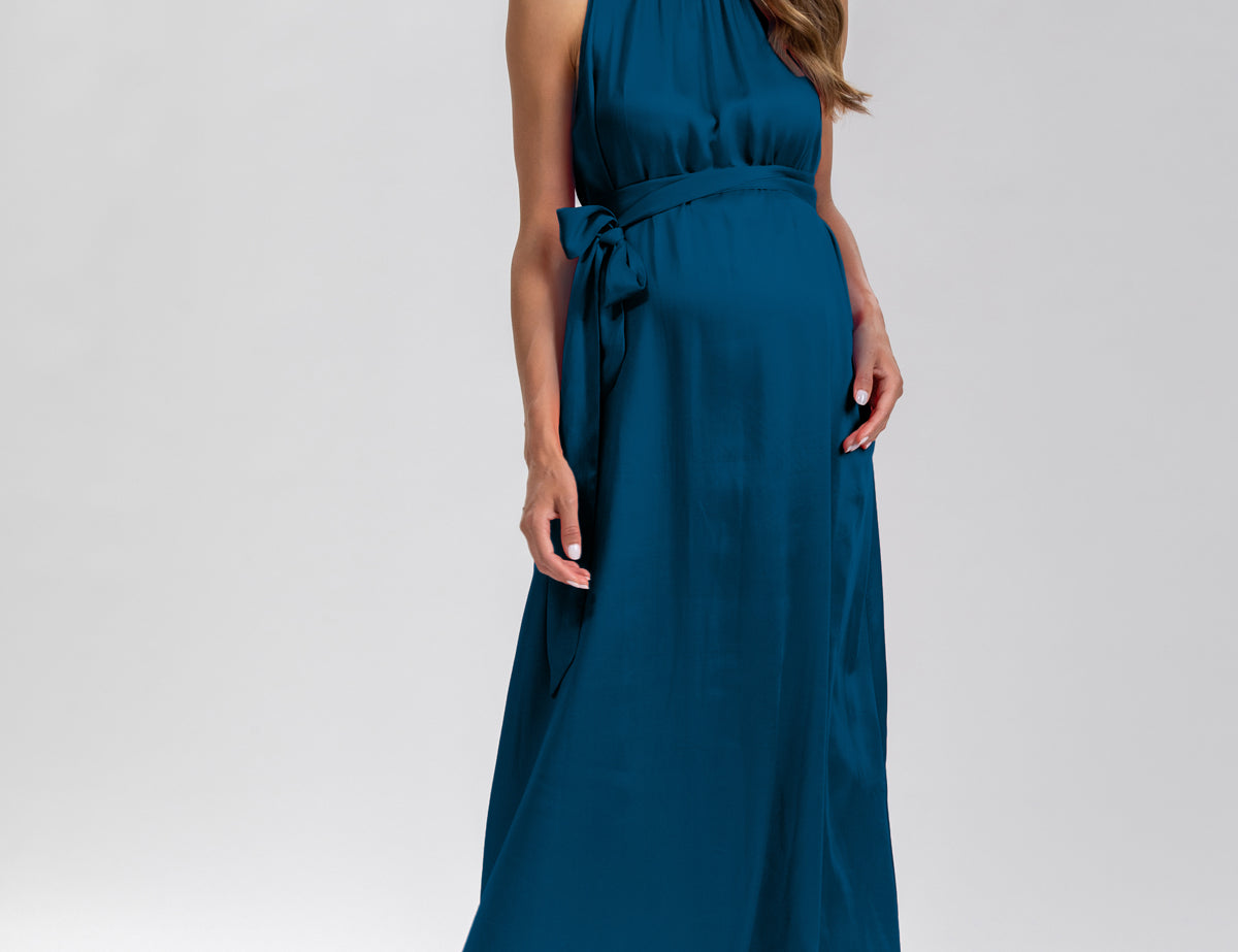 Pietro Brunelli Maternity Clarissa Corsair Maxi Dress with Removable Belt 1