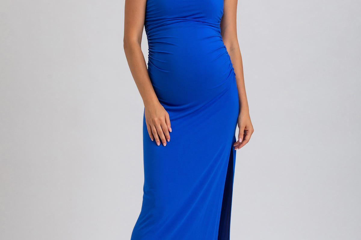 Pietro Brunelli Maternity Blossom Dress in Blue Iris 1