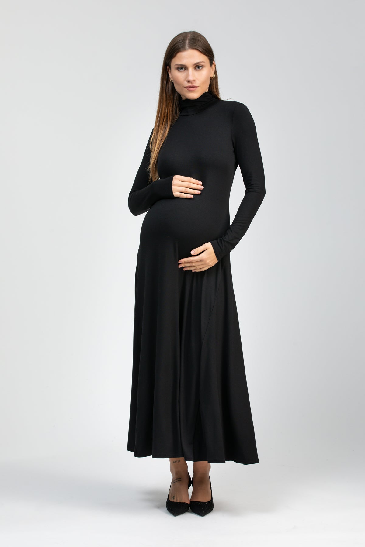 Camella Black Jersey Maternity Dress