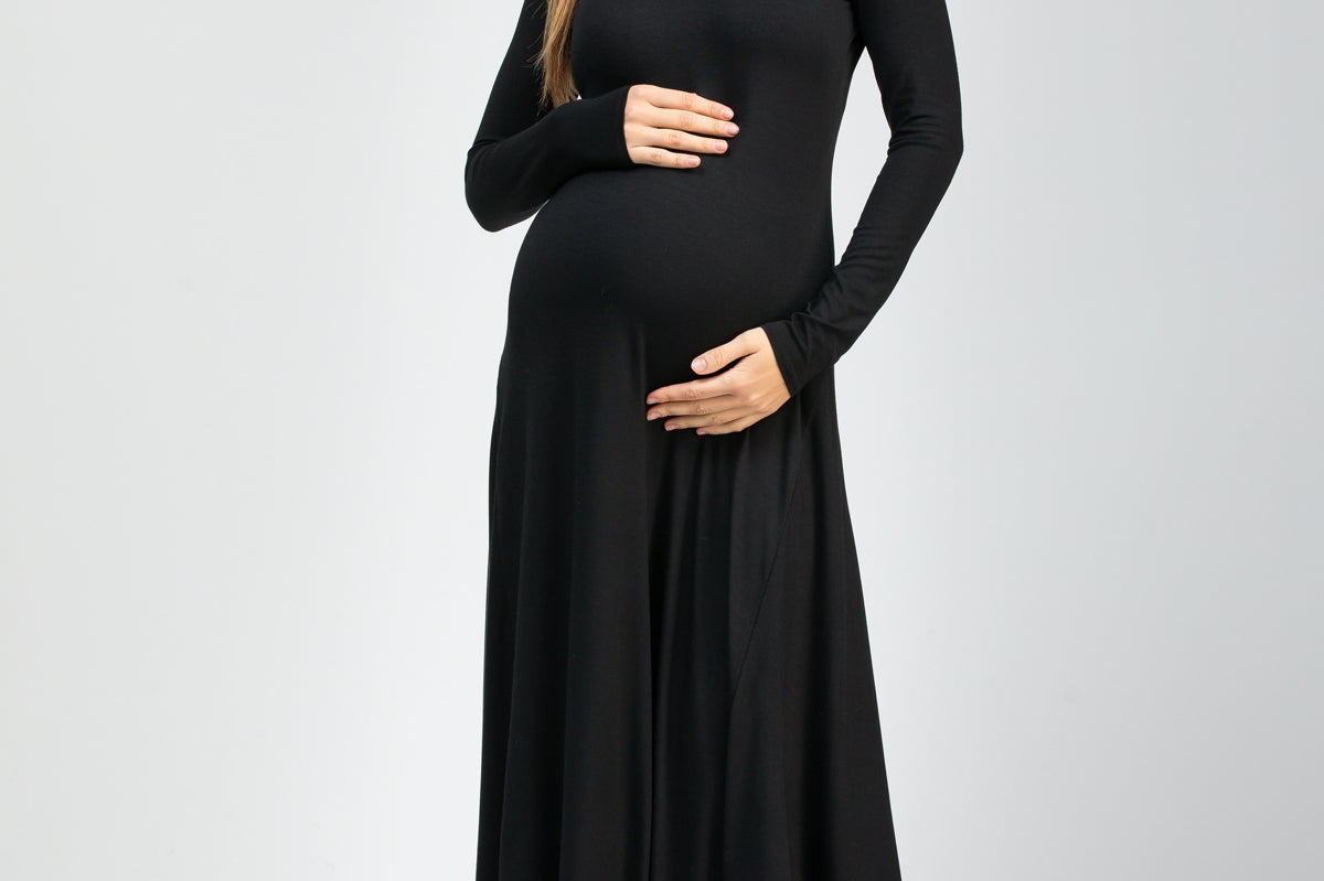 Pietro Brunelli Maternity Camella Black Jersey Maternity Dress 1